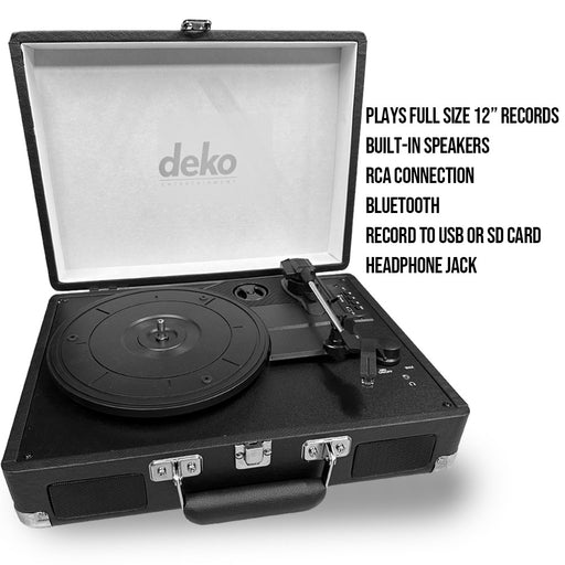 Record Player Turntable with Built In Speakers, RCA Connections and USB, SD Card and Headphone Jack