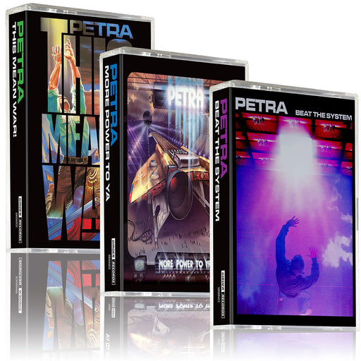 PETRA 3 COLORED CASSETTE PACK, MORE POWER TO YA, BEAT THE SYSTEM, THIS MEANS WAR