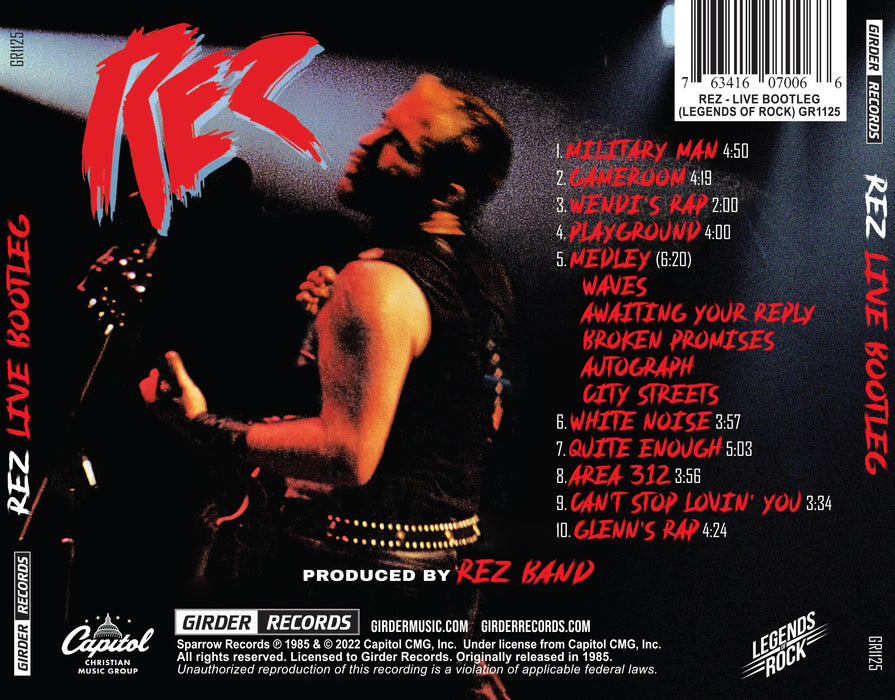 REZ BAND LIVE: BOOTLEG (CD !!w/CARD!!) 2022 Legends of Rock, Remastered, w/ Collectors Trading Card