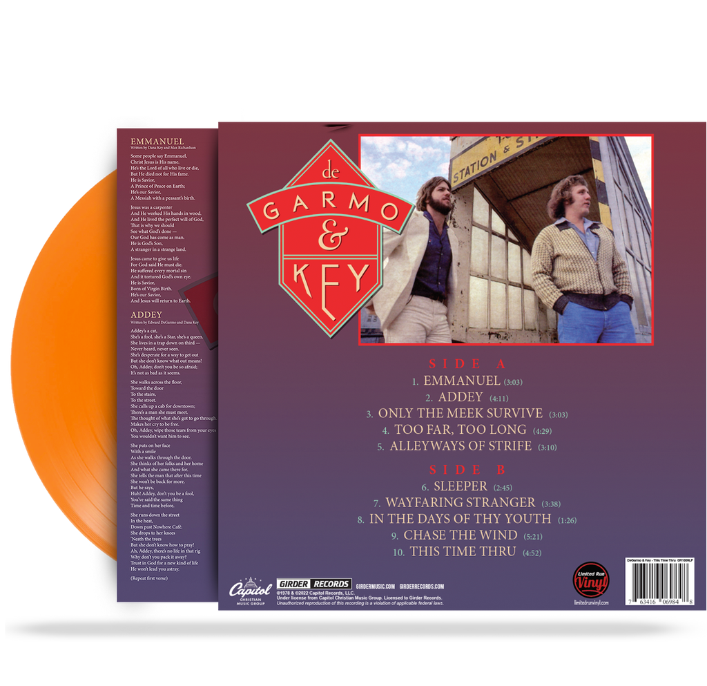Absorbere at donere indlogering DeGarmo and Key - This Time Thru (Sunset Orange Vinyl) Remastered, 202 —  girdermusic.com