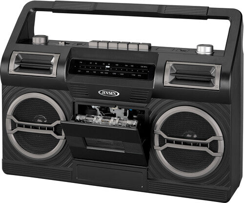 Jensen MCR-500 Portable Boombox Cassette Player/Recorder AM/FM Radio (Black)