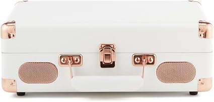 GPO Soho Retro Briefcase Style 3 Speed Turntable (White)