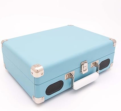 GPO Soho Retro Briefcase Style 3 Speed Turntable (Turquoise)