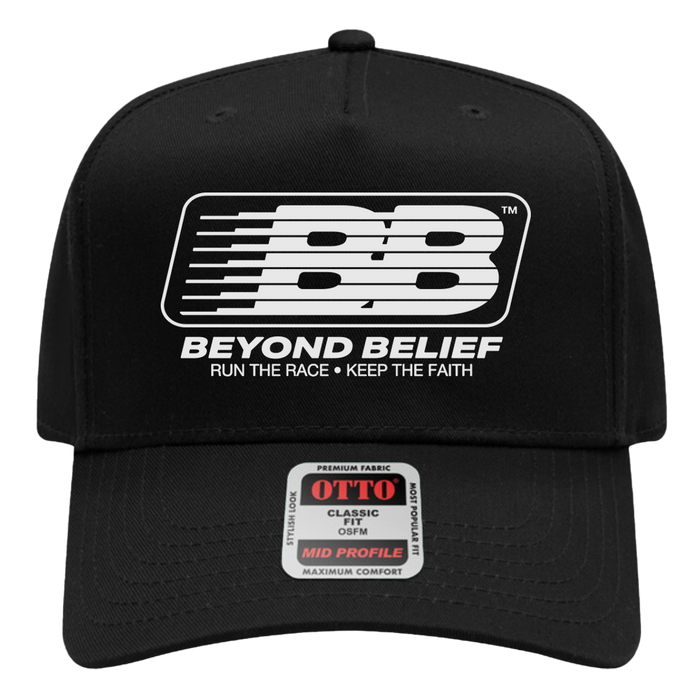 Beyond Belief™ Run the Race Keep The Faith Hat - White & Black (Official Movie Merch)