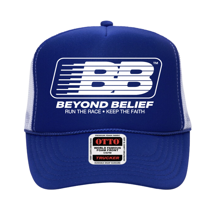 Beyond Belief™ "BB" Hat - White & Blue (Official Movie Merch)