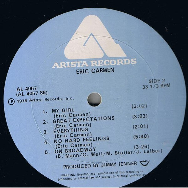 Eric Carmen – Eric Carmen (Pre-Owned Vinyl) Arista 1975