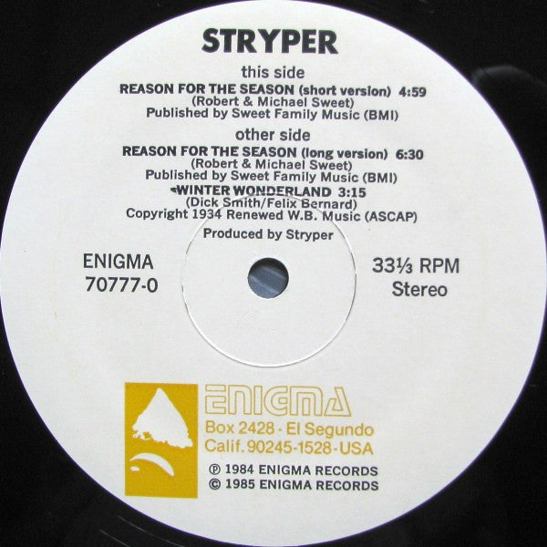 Stryper – Reason For The Season (Pre-Owned Vinyl) Enigma 1985 70777-0 ORIGINAL PRESSING