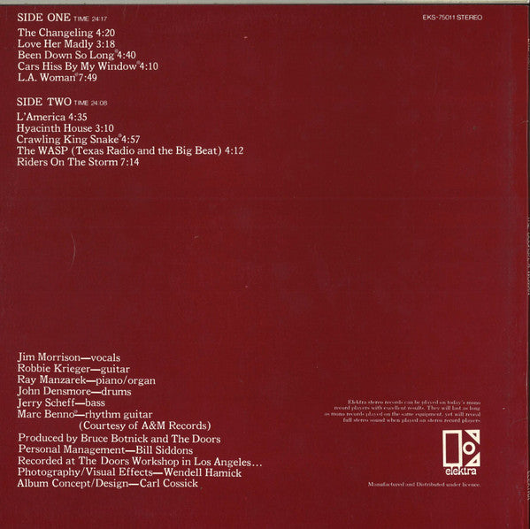 The Doors – L.A. Woman (Pre-Owned Vinyl) Elektra 1971 - girdermusic.com