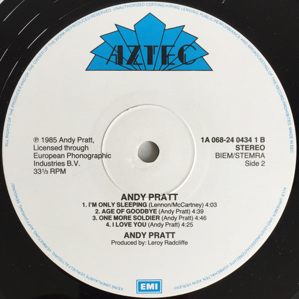 Andy Pratt – Not Just For Dancing (Pre-Owned Vinyl) Aztec 1985