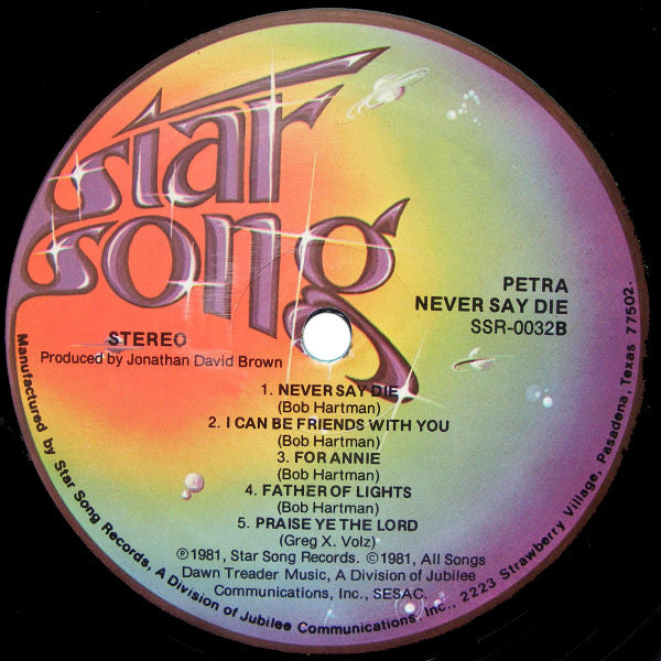 Petra - Never Say Die (Pre-Owned Vinyl) 1981 Star Song Original Pressing