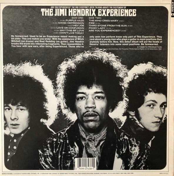 The Jimi Hendrix Experience – Are You Experienced (Pre-Owned Vinyl) Reprise Records 1986 - girdermusic.com
