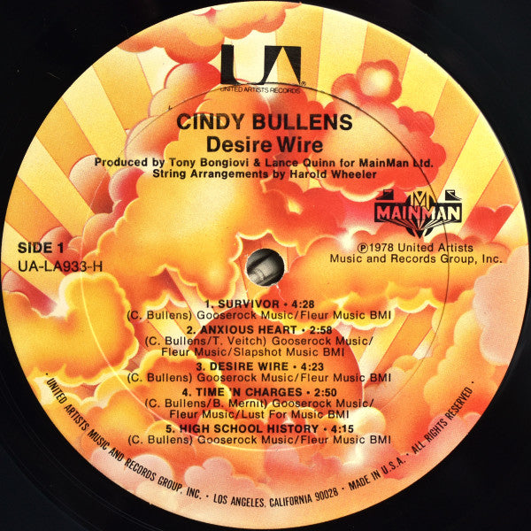 Cindy Bullens – Desire Wire (Pre-Owned Vinyl) United Artists Records 1978