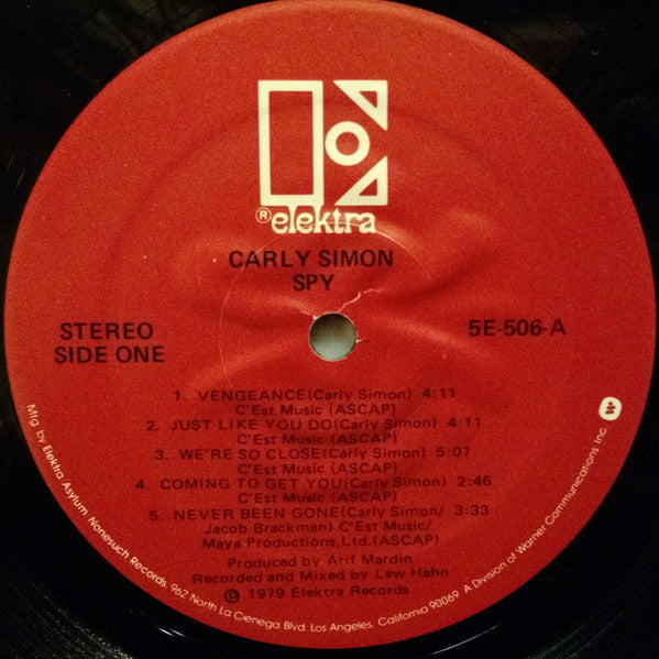 Carly Simon – Spy (Pre-Owned Vinyl) Elektra 1979