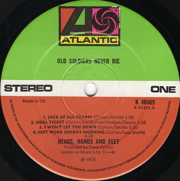 Heads Hands & Feet – Old Soldiers Never Die (Pre-Owned Vinyl) Atlantic 1973