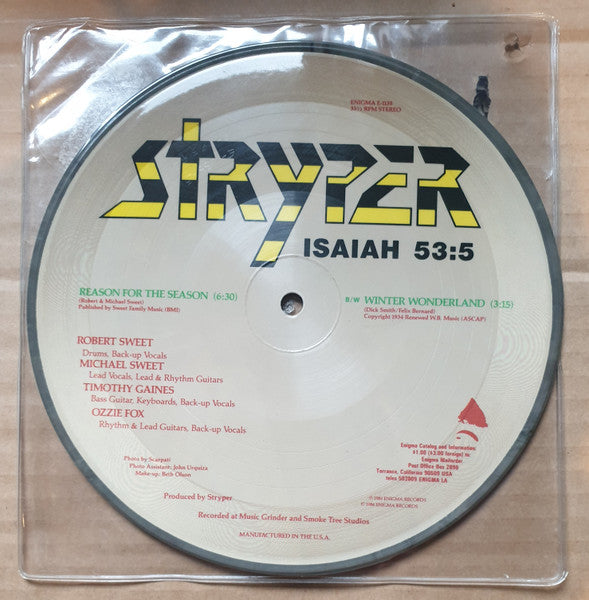 Stryper – Reason For The Season (Pre-Owned 7" Single Vinyl) Black Edge - girdermusic.com
