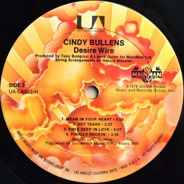 Cindy Bullens – Desire Wire (Pre-Owned Vinyl) United Artists Records 1978