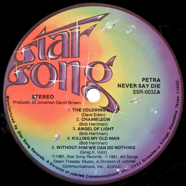 Petra - Never Say Die (Pre-Owned Vinyl) 1981 Star Song Original Pressing