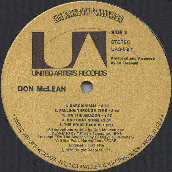Don McLean – Don McLean (Pre-Owned Vinyl) United Artists Records 1972