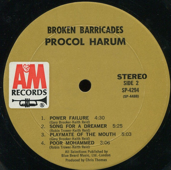 Procol Harum – Broken Barricades (Pre-Owned Vinyl) A&M Records 1971