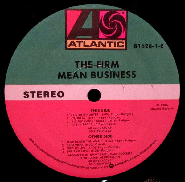 The Firm – Mean Business (Pre-Owned Vinyl) Atlantic 1986
