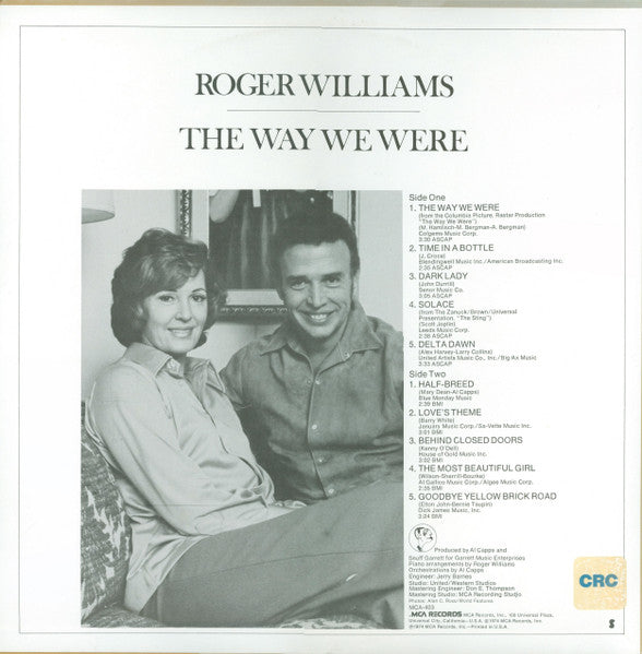 Roger Williams – The Way We Were (Pre-Owned Vinyl) MCA Records 1974