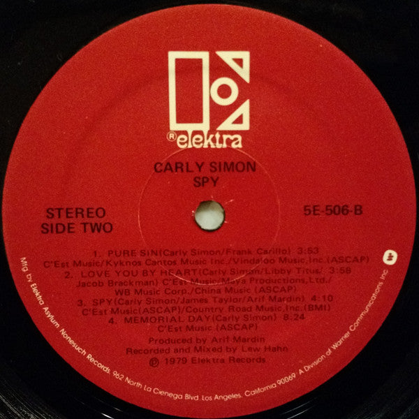 Carly Simon – Spy (Pre-Owned Vinyl) Elektra 1979