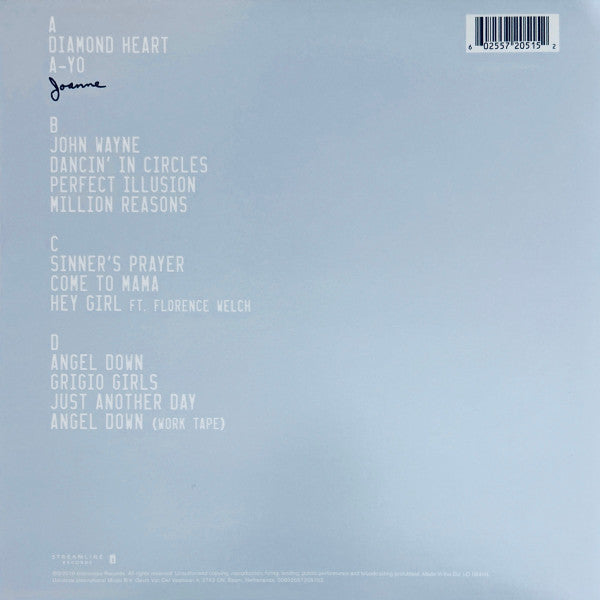 Lady Gaga – Joanne (Pre-Owned Vinyl) Streamline Records 2016