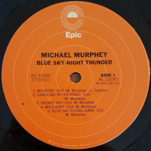 Michael Murphey – Blue Sky · Night Thunder (Pre-Owned Vinyl) 	Epic 1975