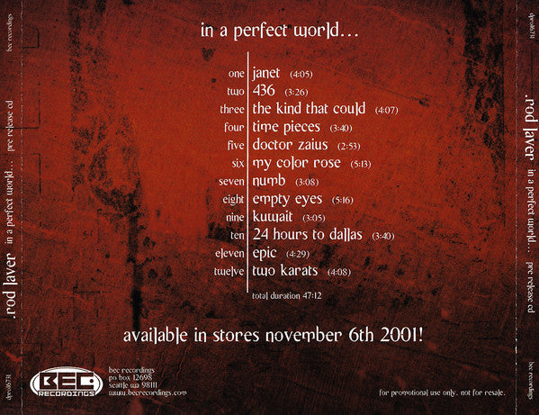 Rod Laver – In A Perfect World… (Pre-Owned CD) BEC Recordings 2001