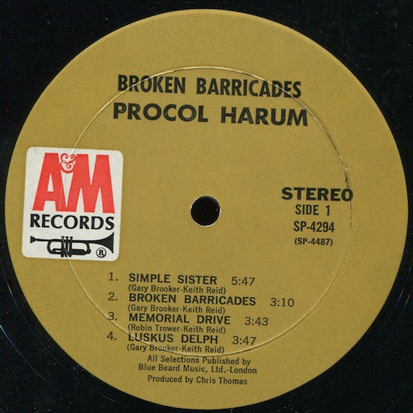 Procol Harum – Broken Barricades (Pre-Owned Vinyl) A&M Records 1971