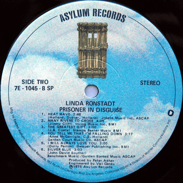 Linda Ronstadt – Prisoner In Disguise (Pre-Owned Vinyl) Asylum Records 1975