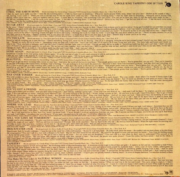 Carole King – Tapestry (Pre-Owned Vinyl) Ode Records 1971