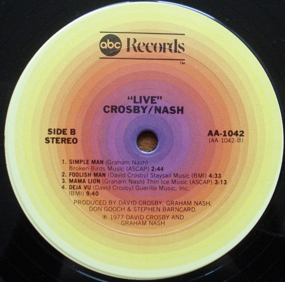 Crosby-Nash – Live (Pre-Owned Vinyl) ABC Records 1977