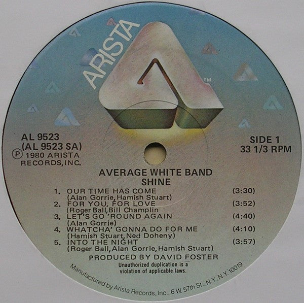 Average White Band – Shine (Pre-Owned Vinyl) Arista 1980