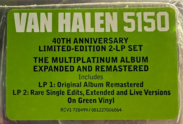 Van Halen – 5150 (40th Anniversary New Green Vinyl) Limited Edition 2-LP Set