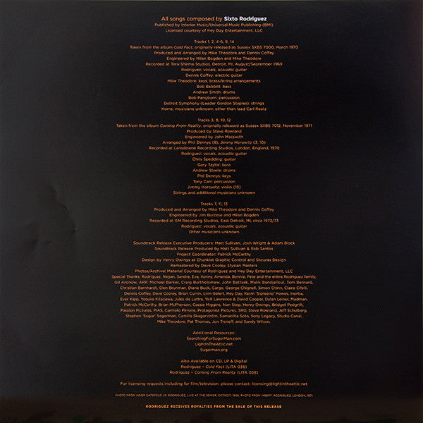 Rodriguez – Searching For Sugar Man - Original Motion Picture Soundtrack (Pre-Owned 2 x Vinyl) Light In The Attic 2012