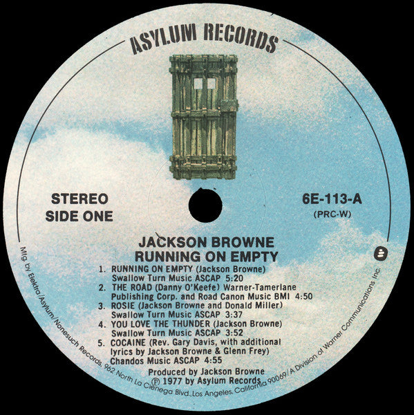 Jackson Browne – Running On Empty (Pre-Owned Vinyl) Asylum Records 1977