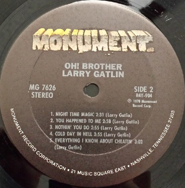 Larry Gatlin – Oh! Brother (Pre-Owned Vinyl) Monument 1978