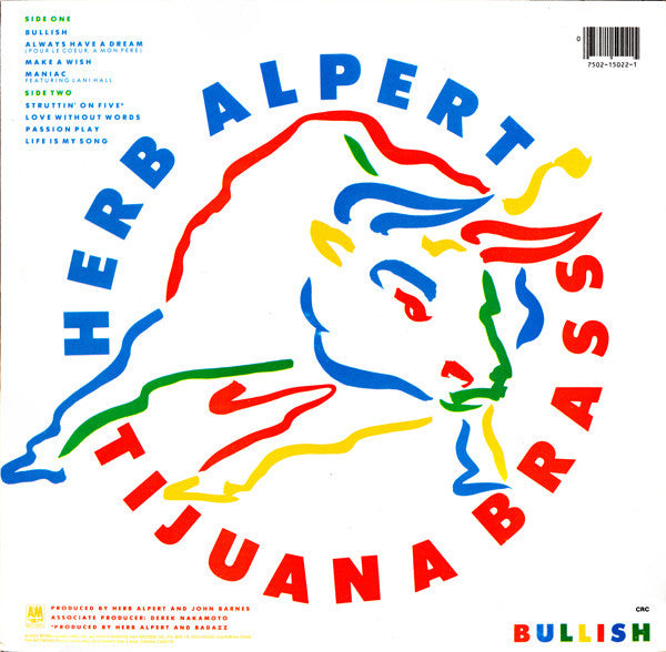 Herb Alpert / Tijuana Brass – Bullish (New Vinyl) A&M Records 1984