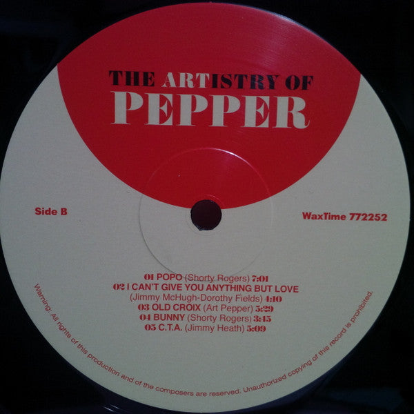 Art Pepper – The Artistry Of Pepper (New Vinyl) WaxTime 2018