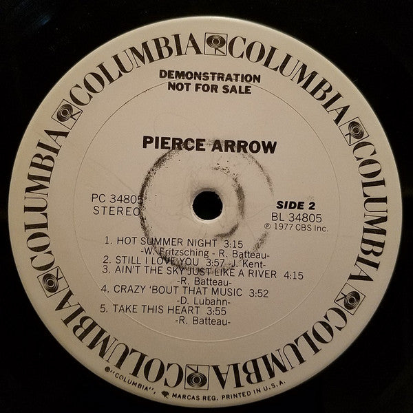 Pierce Arrow – Pierce Arrow (Pre-Owned PROMO Vinyl) Columbia 1977