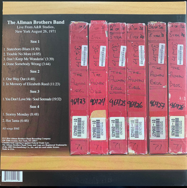 The Allman Brother Band - Live From A&R Studios, New York - August 26, 1971- (Pre-Owned CD)