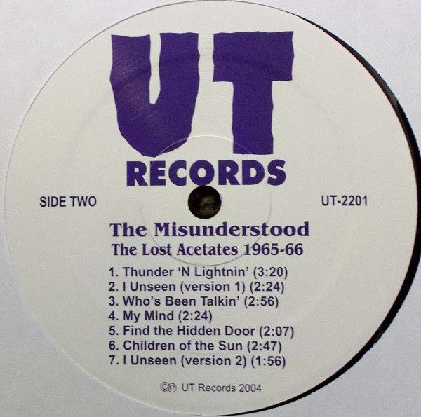 The Misunderstood – The Lost Acetates 1965-1966 (Pre-Owned Vinyl) Ugly Things Records 2004