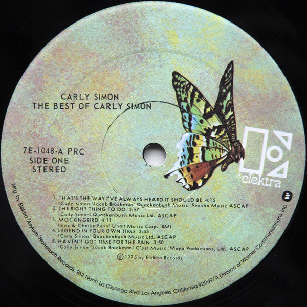Carly Simon – The Best Of Carly Simon (Pre-Owned Vinyl) Elektra 1975
