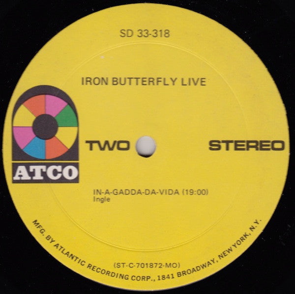 Iron Butterfly – Live (Pre-Owned Vinyl) ATCO Records 1970