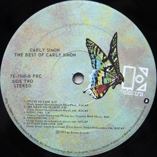 Carly Simon – The Best Of Carly Simon (Pre-Owned Vinyl) Elektra 1975