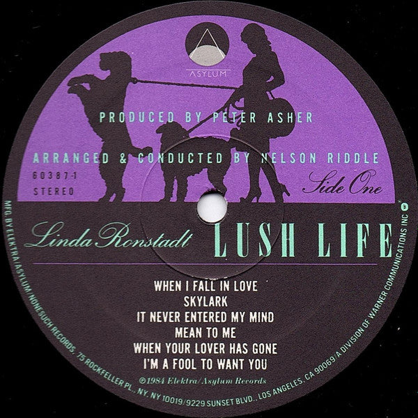 Linda Ronstadt With Nelson Riddle & His Orchestra – Lush Life (Pre-Owned Vinyl) Asylum Records 1984