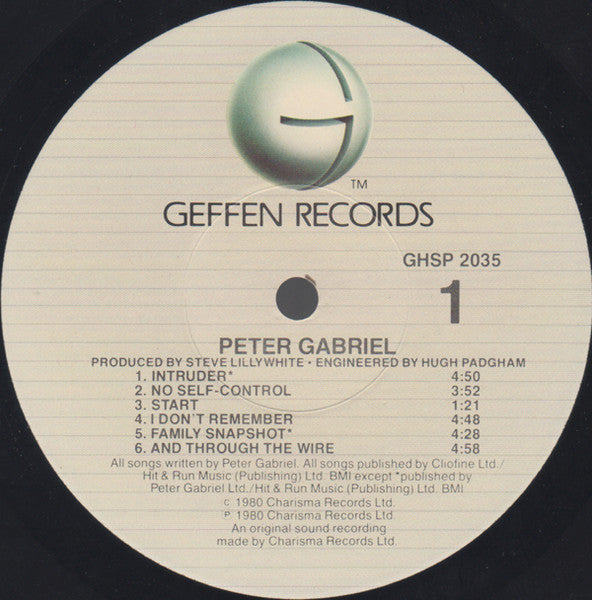 Peter Gabriel – Peter Gabriel (Pre-Owned Vinyl) Geffen Records 1983