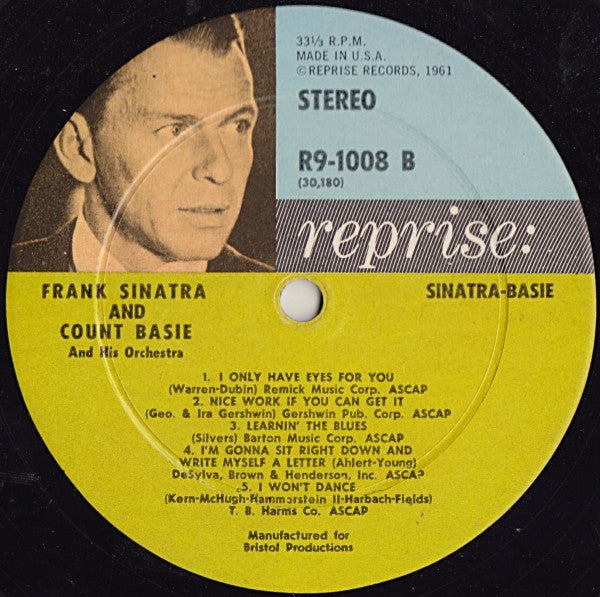 Sinatra - Basie – Sinatra-Basie (An Historic Musical First) (Pre-Owned Vinyl) Reprise Records 1963