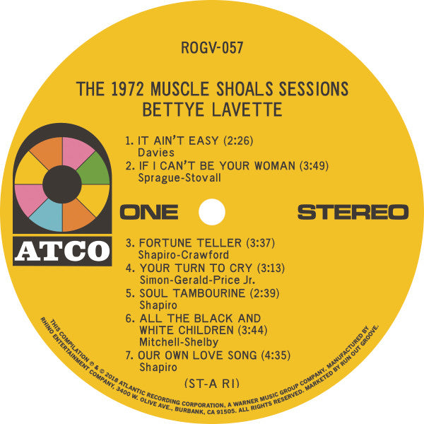 Bettye LaVette – The 1972 Muscle Shoals Sessions (Pre-Owned Vinyl) Run Out Groove 2018